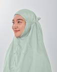 Marisa on the go travel telekung worn by Muslimah at work or airport