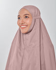 Marisa on the go travel telekung worn by Muslimah at work or airport