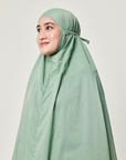 Marisa on the go travel telekung worn by Muslimah at work or airport