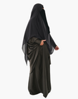 Kamilah: Two-Piece Abaya Set in Grey with Matching Instant Shawl