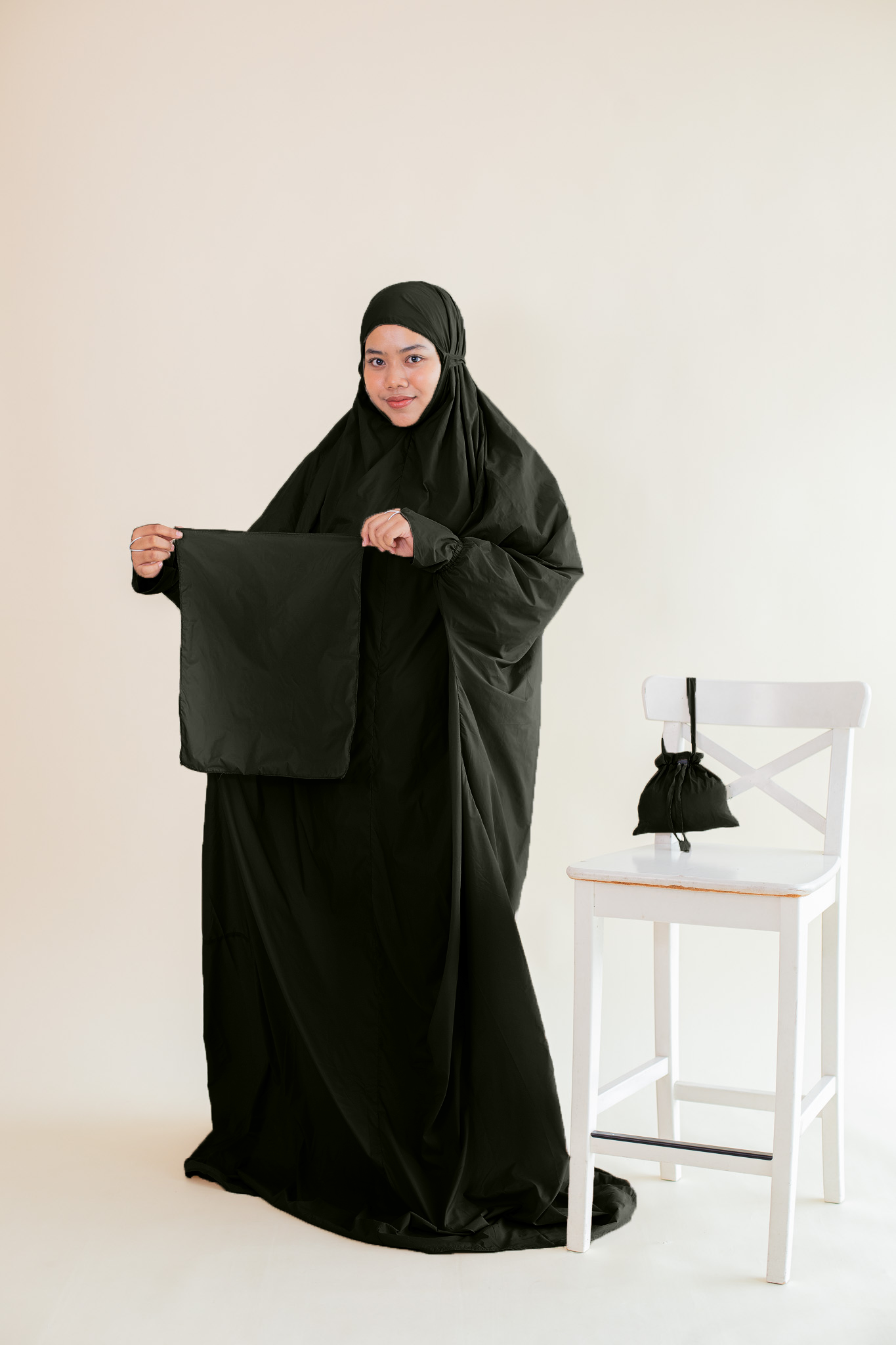 On-The-Go Prayerwear - Marisa  Abaya ( 1 Piece ) Telekung in Black