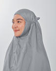 Marisa on the go travel telekung worn by Muslimah at work or airport