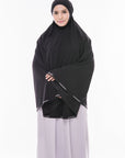 Telekung Mini Denim - Black (no sleeve)
