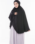 Telekung Mini Denim - Black (no sleeve)
