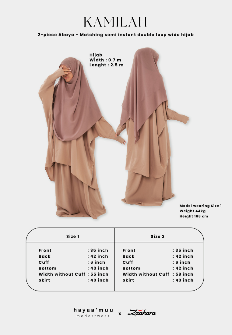 [PRE-ORDER] Kamilah: Two-Piece Abaya Set in Khaki Green with Matching Instant Shawl