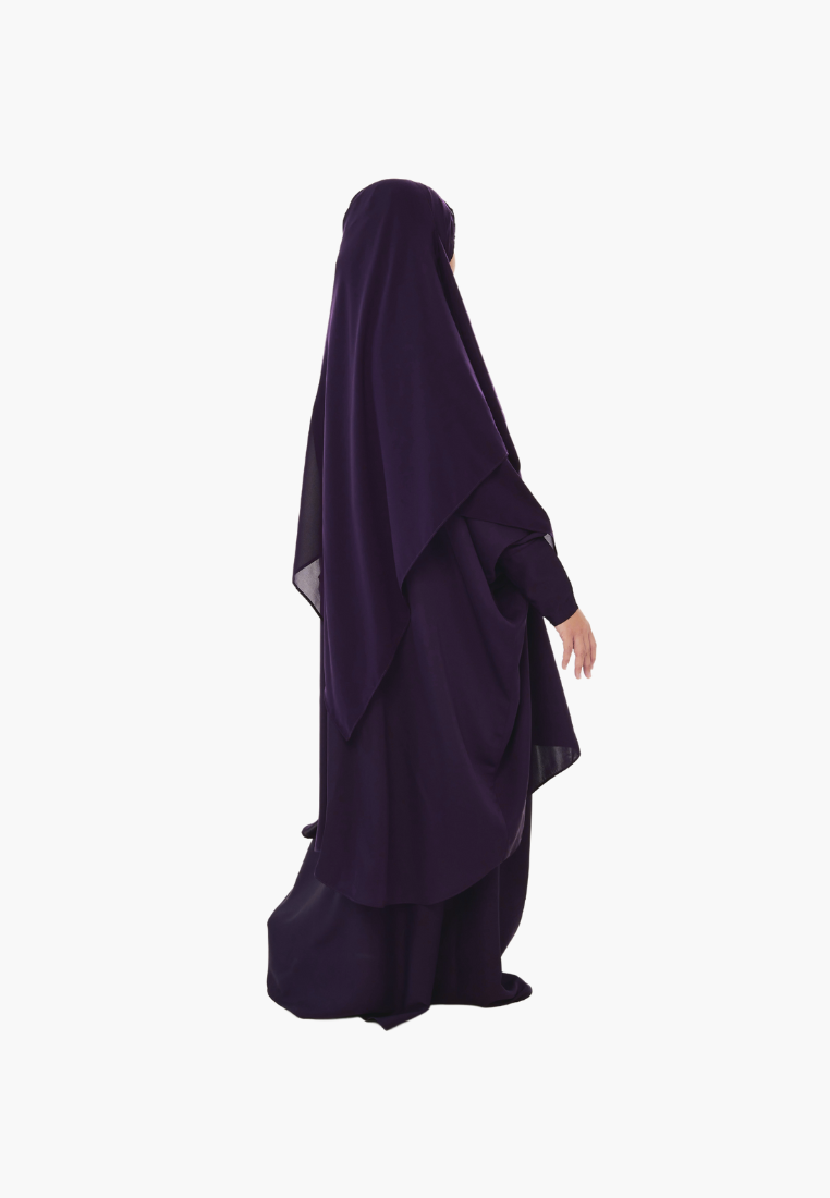 [PRE-ORDER] Kamilah: Two-Piece Abaya Set in Purple with Matching Instant Shawl