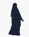 Kamilah: Two-Piece Abaya Set in Navy with Matching Instant Shawl