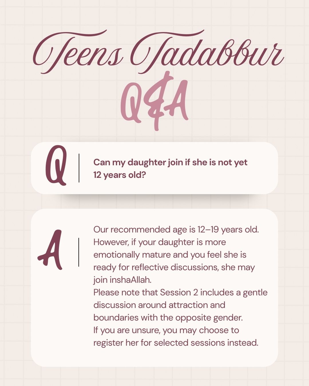 Teens Tadabbur - A Ramadan Journey Through Surah Yusuf (Girls)