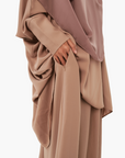 Kamilah: Two-Piece Abaya Set in Clay with Matching Instant Shawl