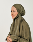 Nayla Jilbab Set in Army Green (Solat-Ready Attire)
