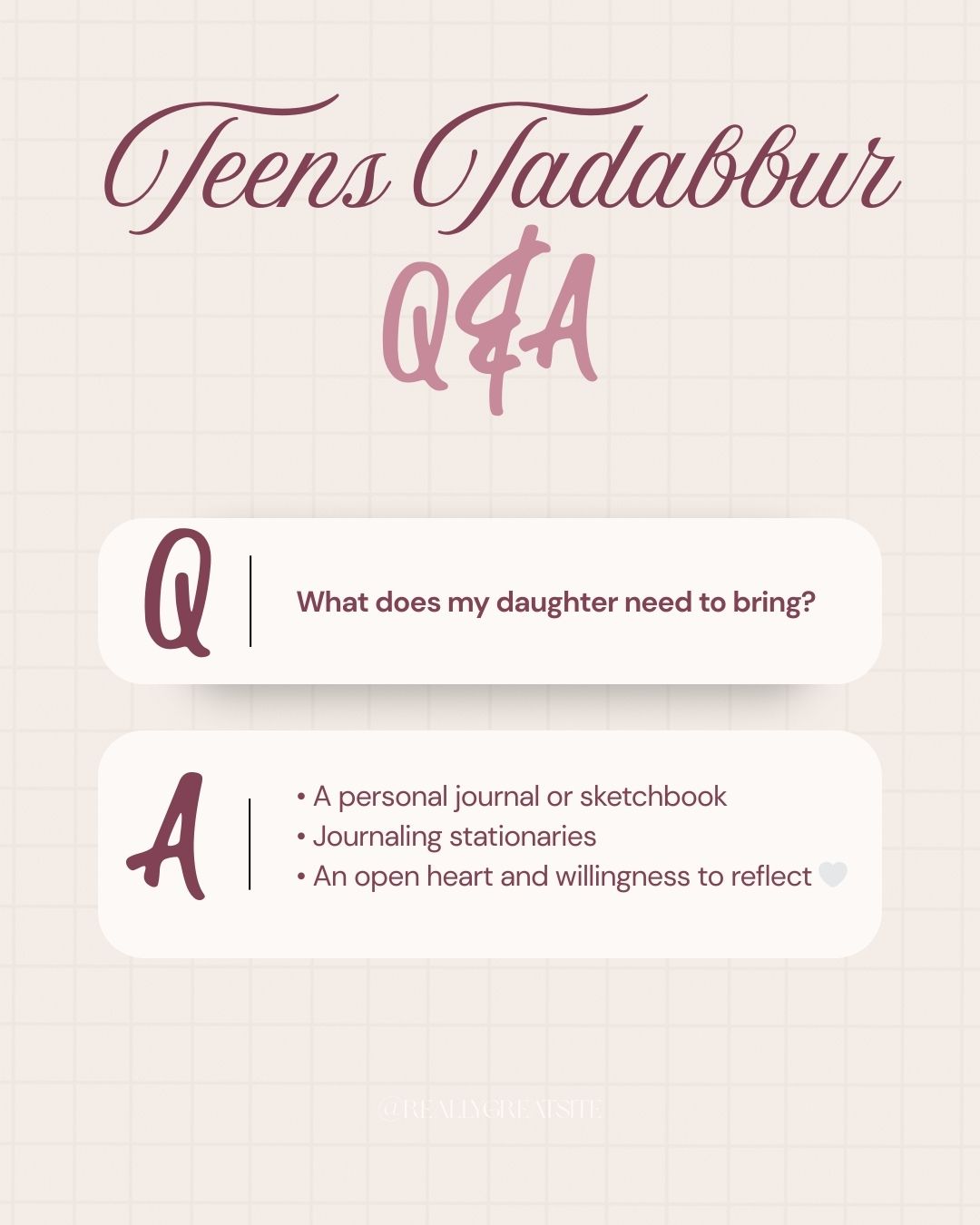 Teens Tadabbur - A Ramadan Journey Through Surah Yusuf (Girls)