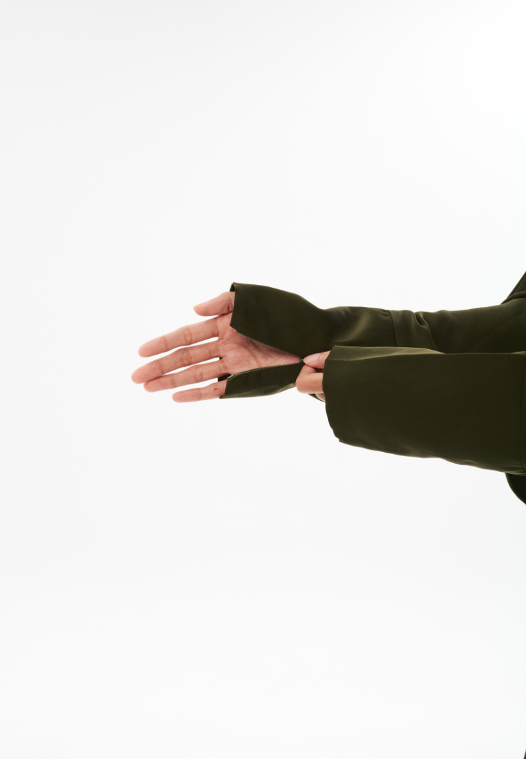 [PRE-ORDER] Kamilah: Two-Piece Abaya Set in Khaki Green with Matching Instant Shawl