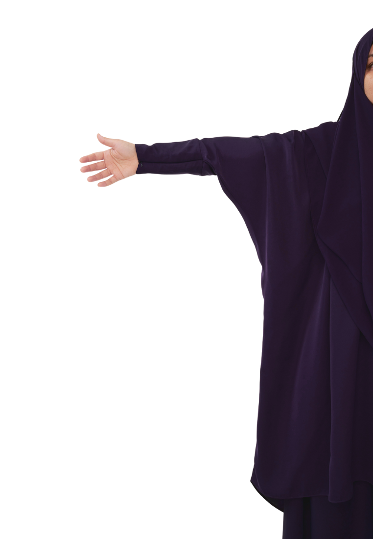 [PRE-ORDER] Kamilah: Two-Piece Abaya Set in Purple with Matching Instant Shawl
