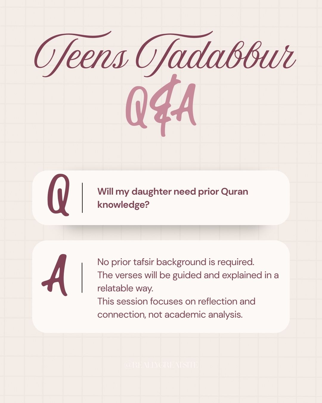 Teens Tadabbur - A Ramadan Journey Through Surah Yusuf (Girls)