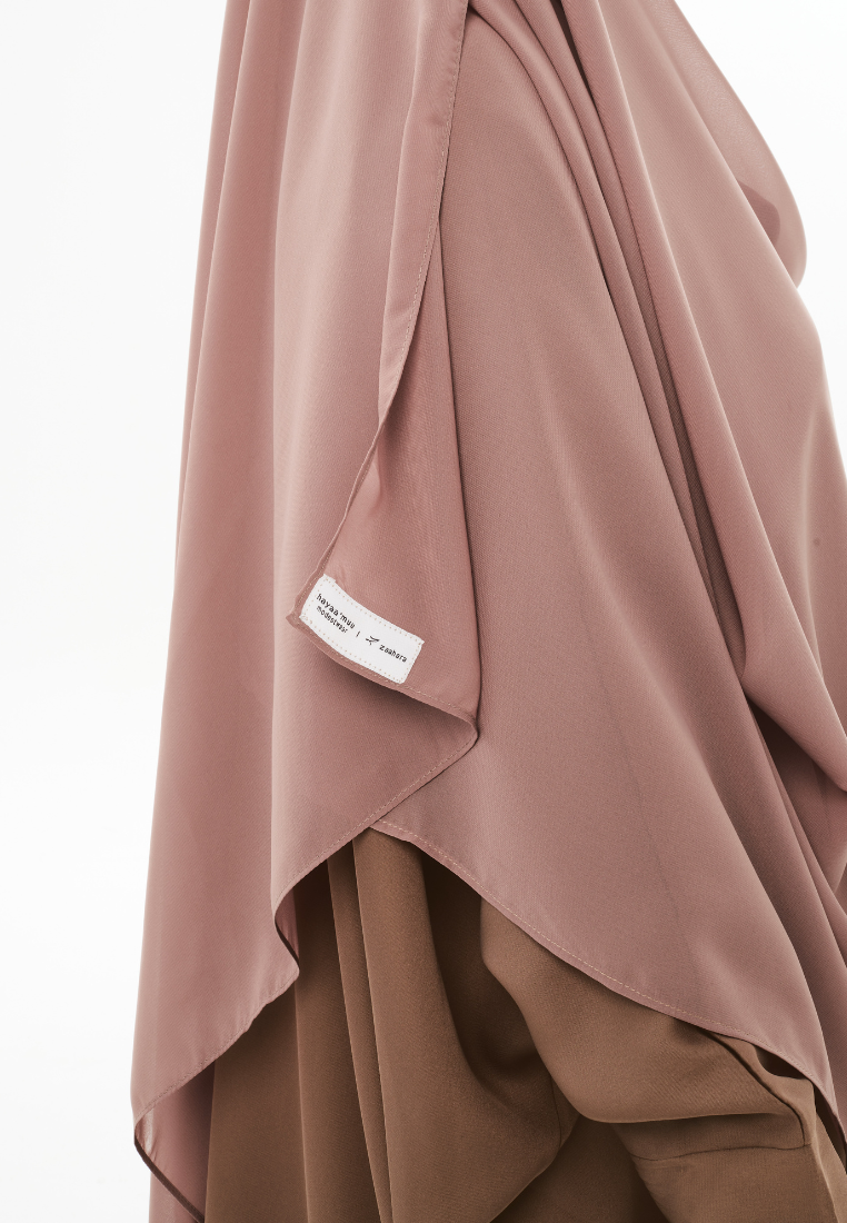 Kamilah: Two-Piece Abaya Set in Light Taupe with Matching Instant Shawl