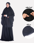 Telekung Soraya - Black (with Pocket)