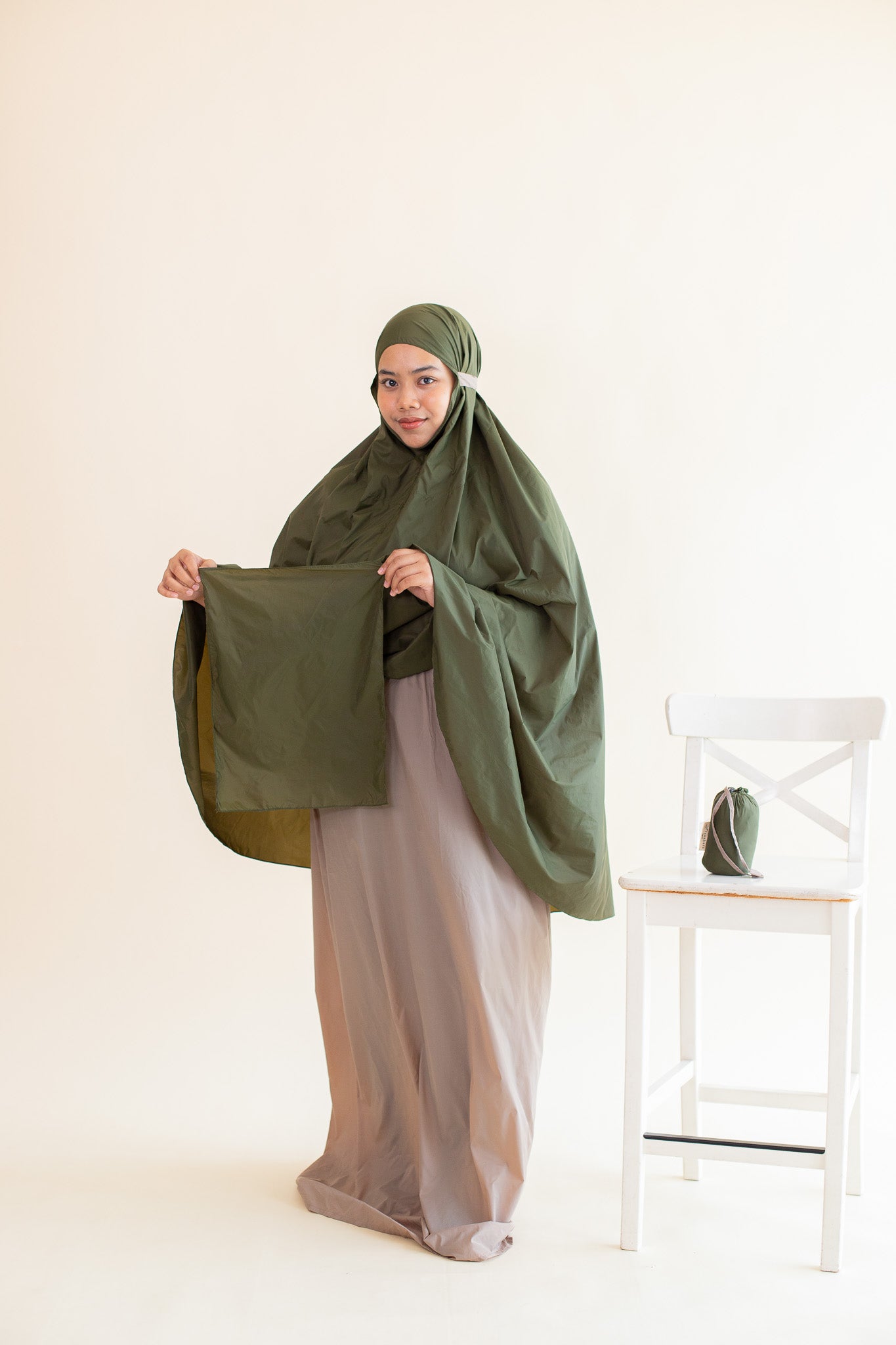 On-The-Go Prayerwear -  Duo Tone Marisa Telekung in Army Green ( Limited Edition )
