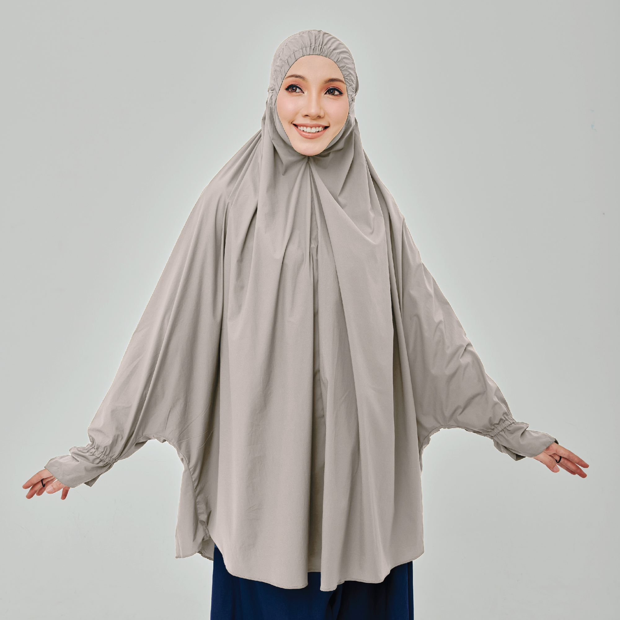 On-The-Go Prayerwear - Marisa Sleeved in Silver Grey (Top only with Sleeve)