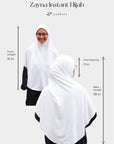 Zayna Instant Hijab - Tudung Umrah Denim Cotton - Black