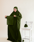 On-The-Go Prayerwear - Marisa  Abaya ( 1 Piece ) Telekung in Army Green