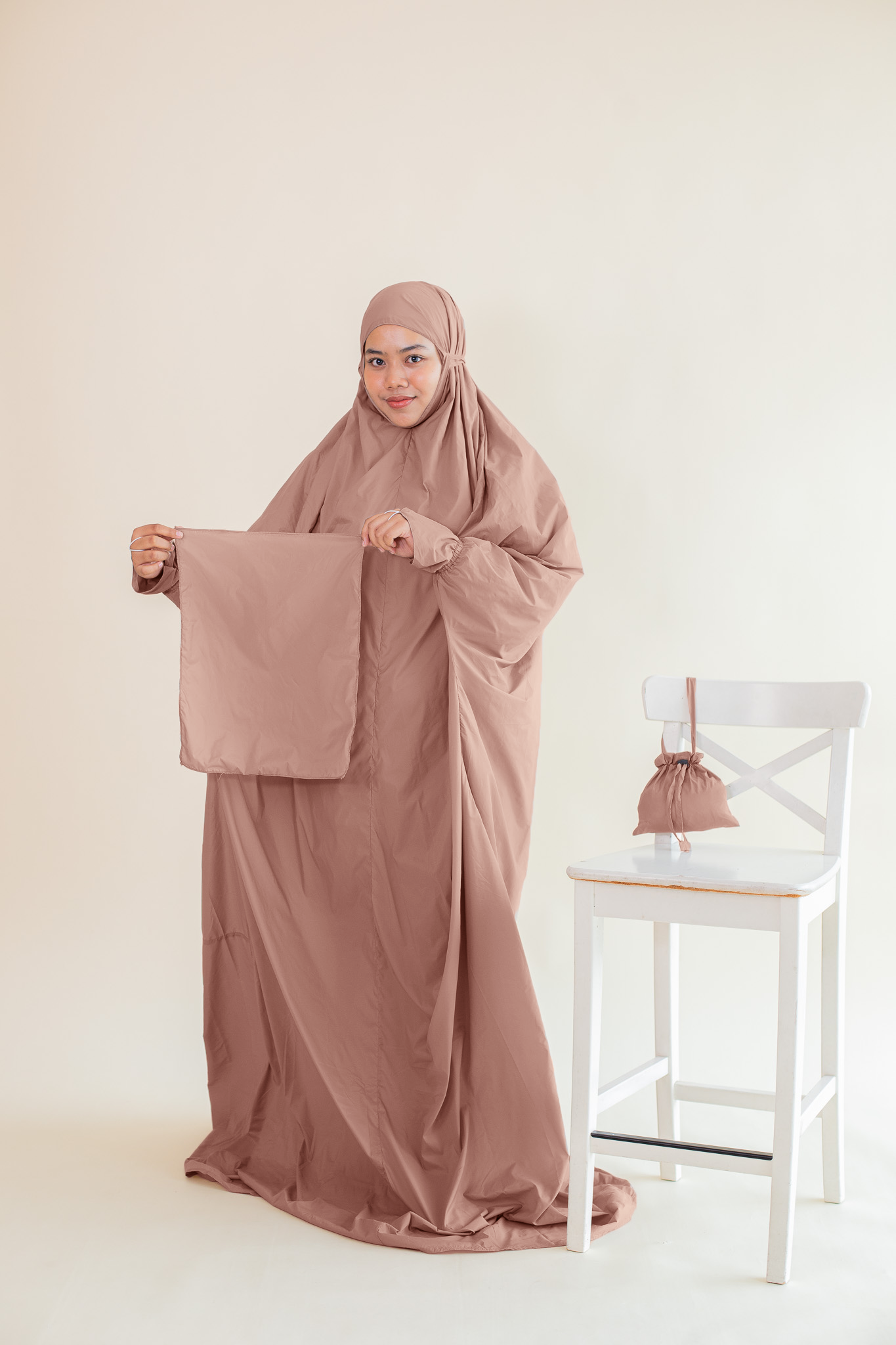 On-The-Go Prayerwear - Marisa Abaya ( 1 Piece ) Telekung in Clay