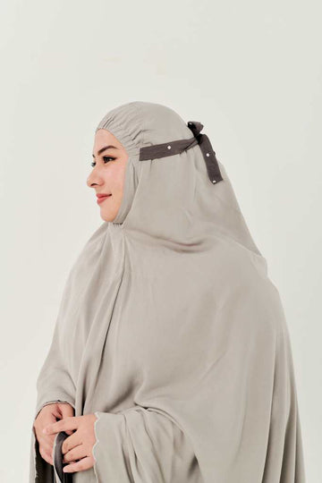 Telekung Yuna (Prayerwear) in Grey Polkadot