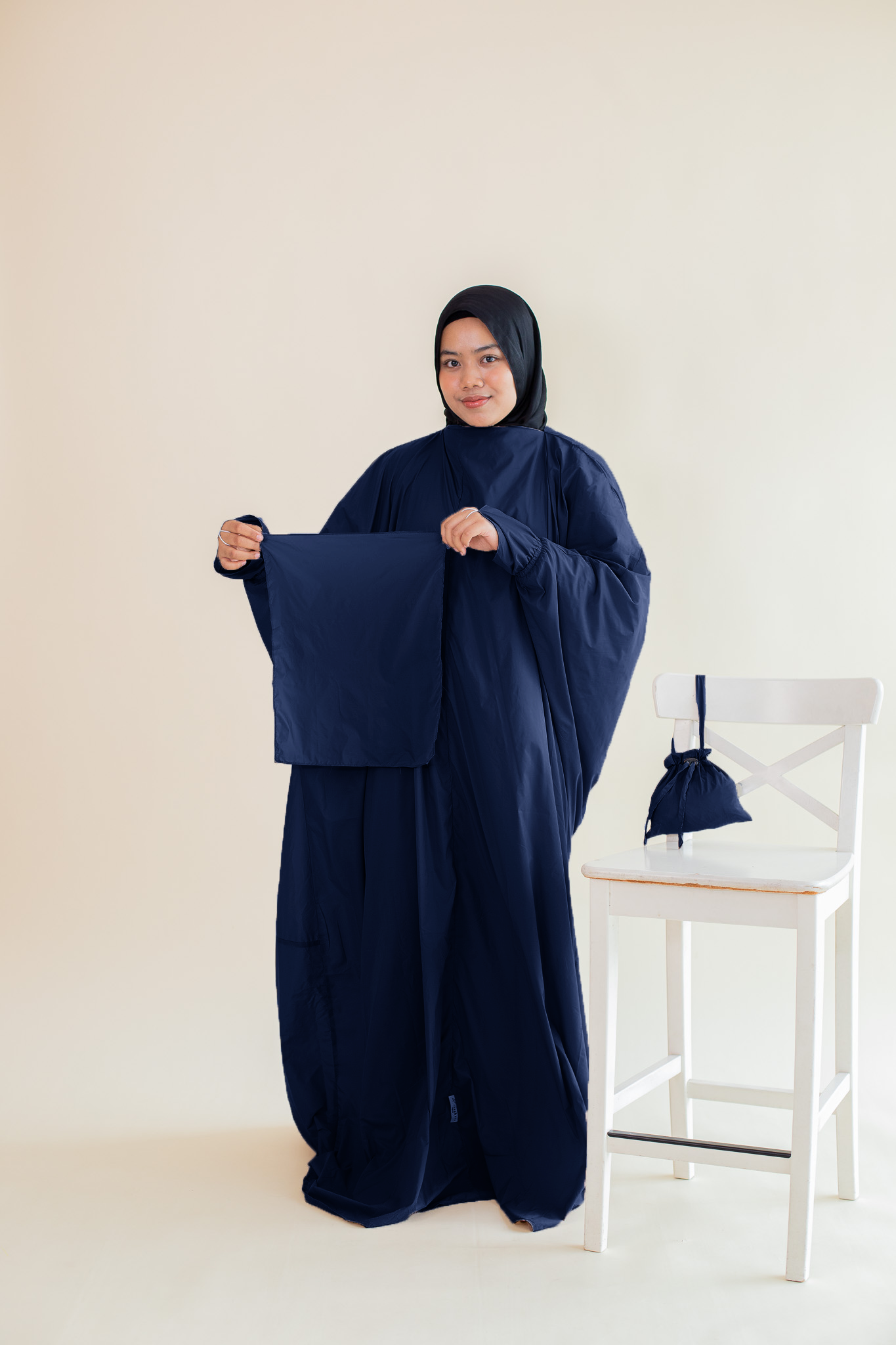 On-The-Go Prayerwear - Marisa  Abaya ( 1 Piece ) Telekung in Navy Blue
