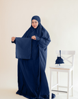 On-The-Go Prayerwear - Marisa  Abaya ( 1 Piece ) Telekung in Navy Blue