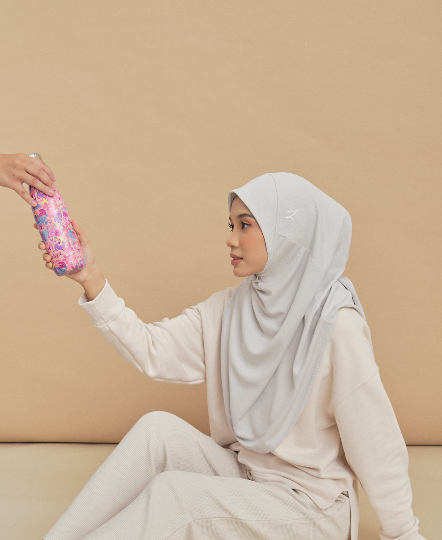 NAFAS Active Hijab in Silver Grey