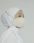 Zaahara Hijabi Face Mask in Khaki with White Polka