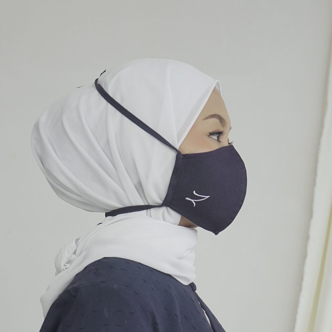 Zaahara Hijabi Face Mask in Navy Blue