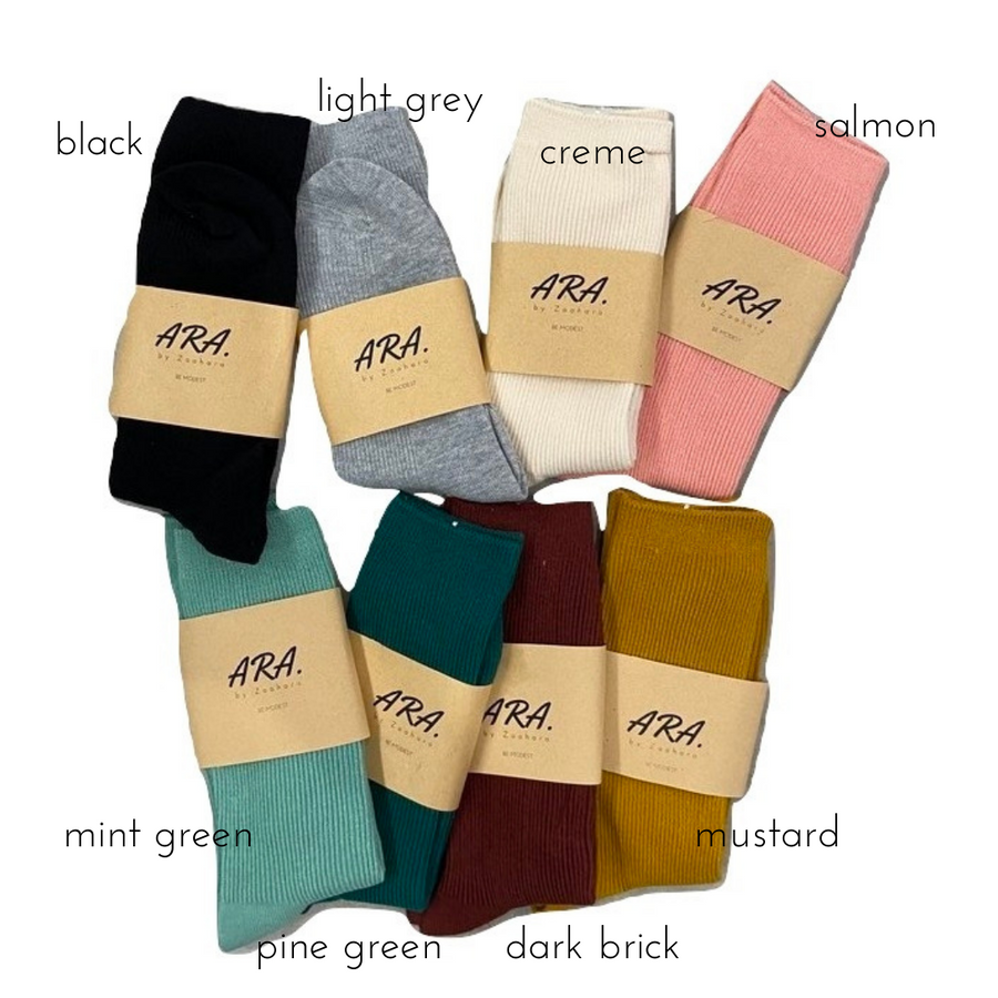 Colourful cotton socks for modest woman who loves sneakers