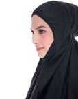 Telekung Cotton Black made with pockets for inserting light stuffs. Its material is cooling and comfortable to be worn.