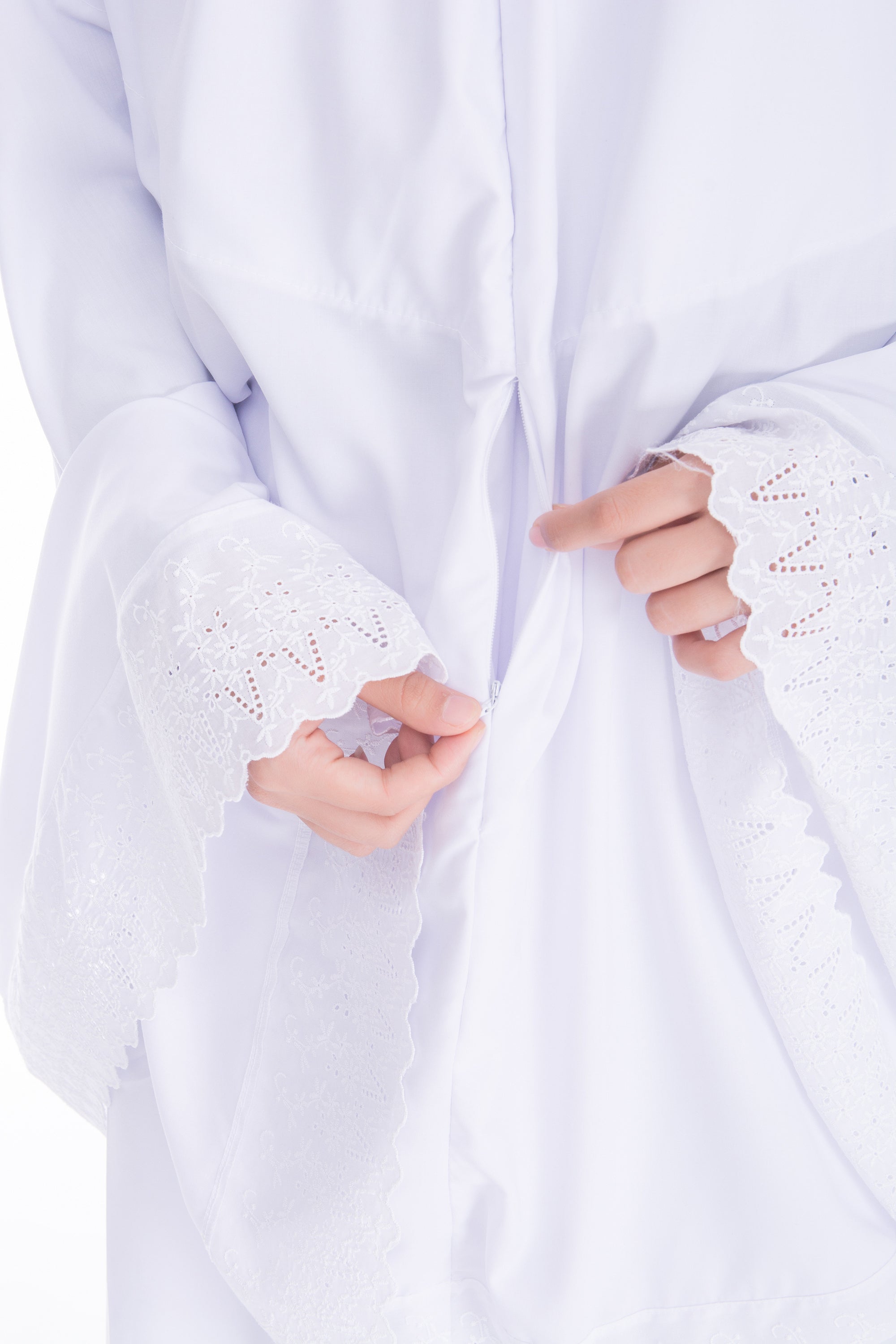 Telekung cotton with lace online