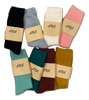 Basic color cotton woman socks