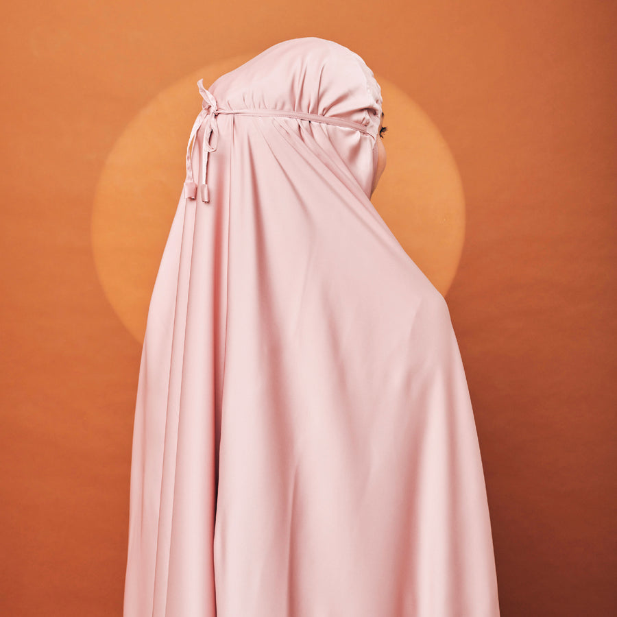 Khadeeja Sateen Prayerwear in Rosewood - Telekung Satin