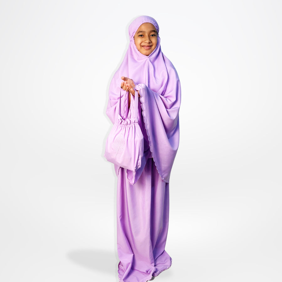 Kids Telekung - Telekung Sofia Kids in Iris Purple